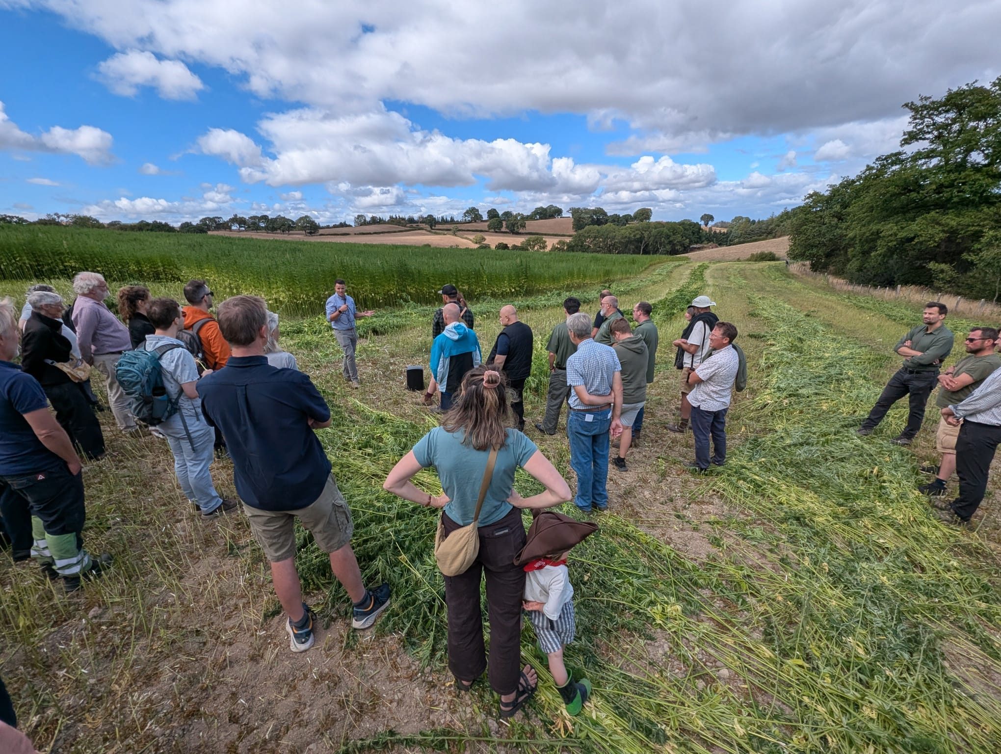 Biochar farm walk in the hemp field at Carbon Hill